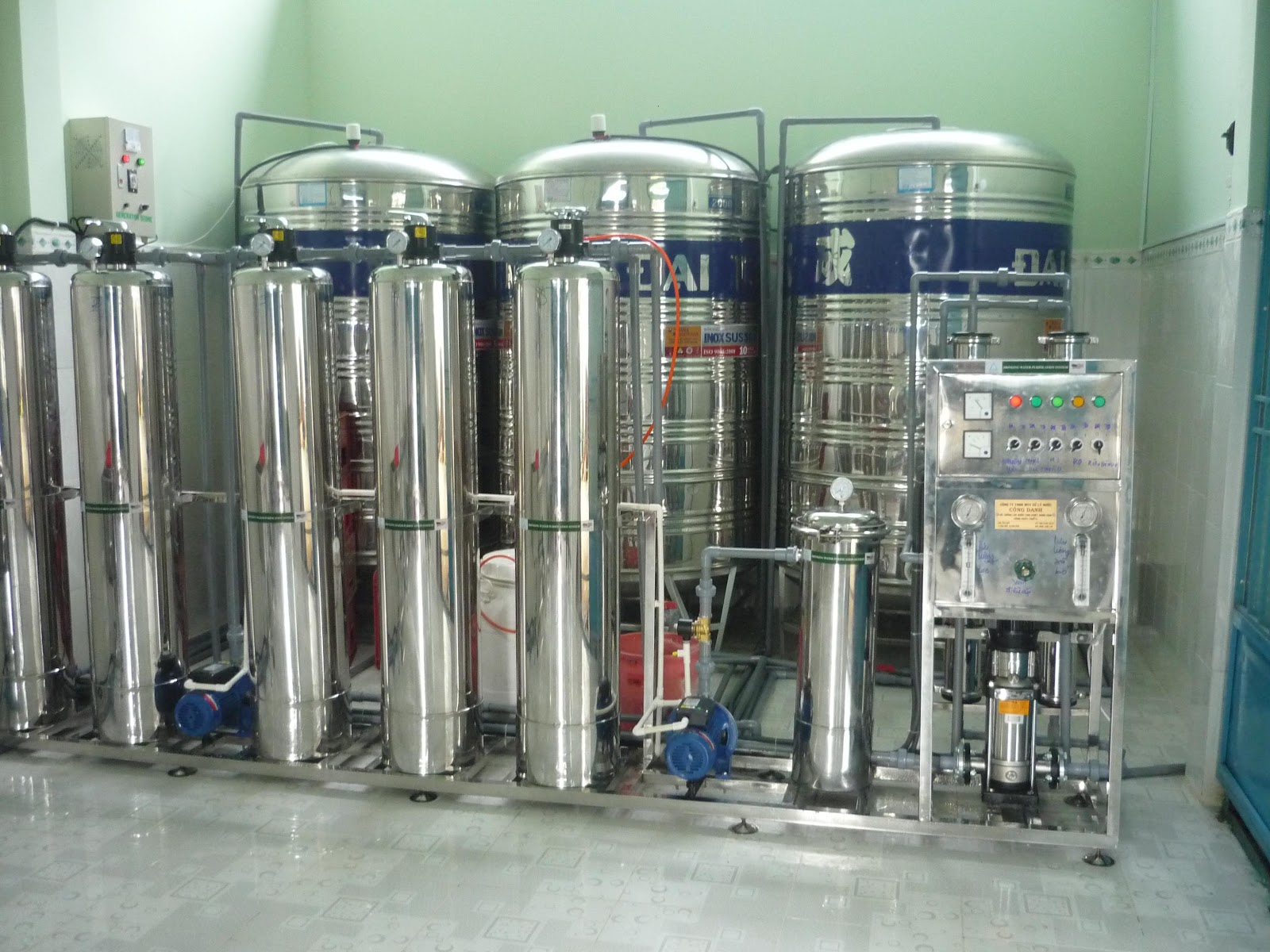 Dây chuyền lọc nước tinh khiết 2 cấp RO ngành dược 5000L/h